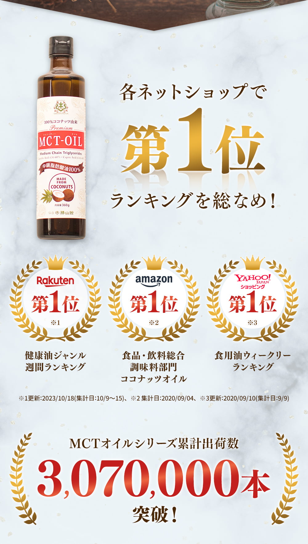 （5本セット）MCTオイル 仙台勝山館 360g 初めての方へ】仙台勝山館MCTオイル｜MCT＆KETO専門店 勝山館【公式通販】